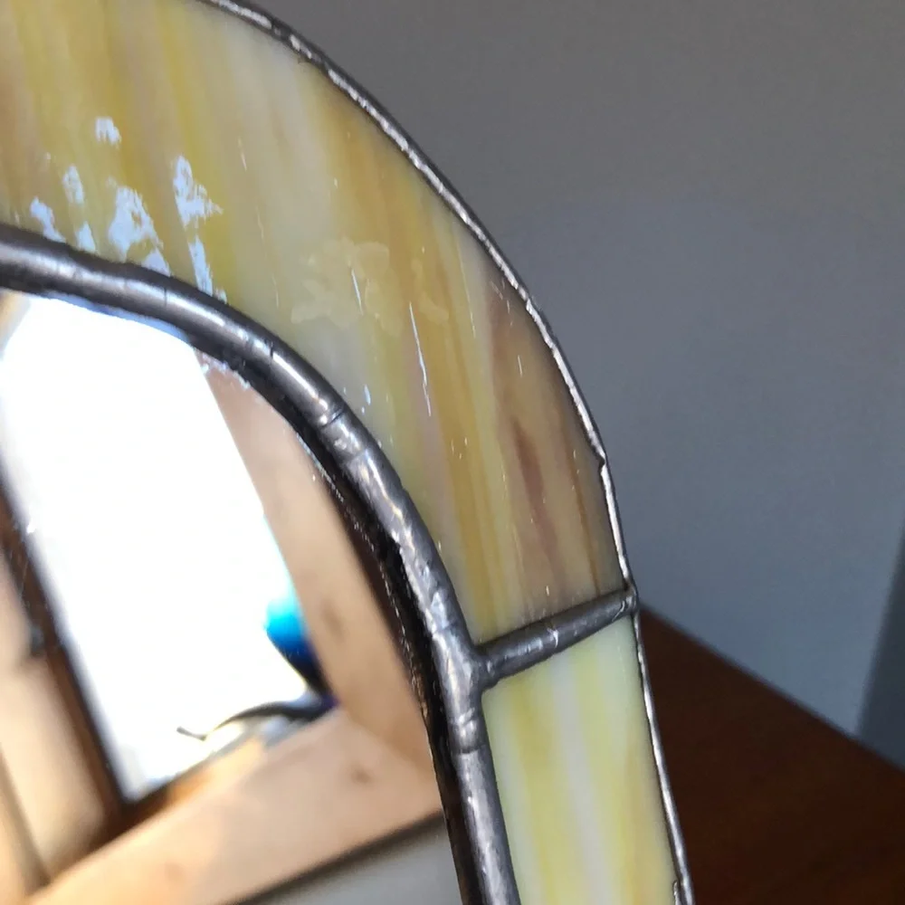 Vintage Stained Glass Vanity Mirror